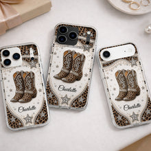 Load image into Gallery viewer, Personalized Clear Phone Case Chic Leopard Print Gift for Granddaughter
