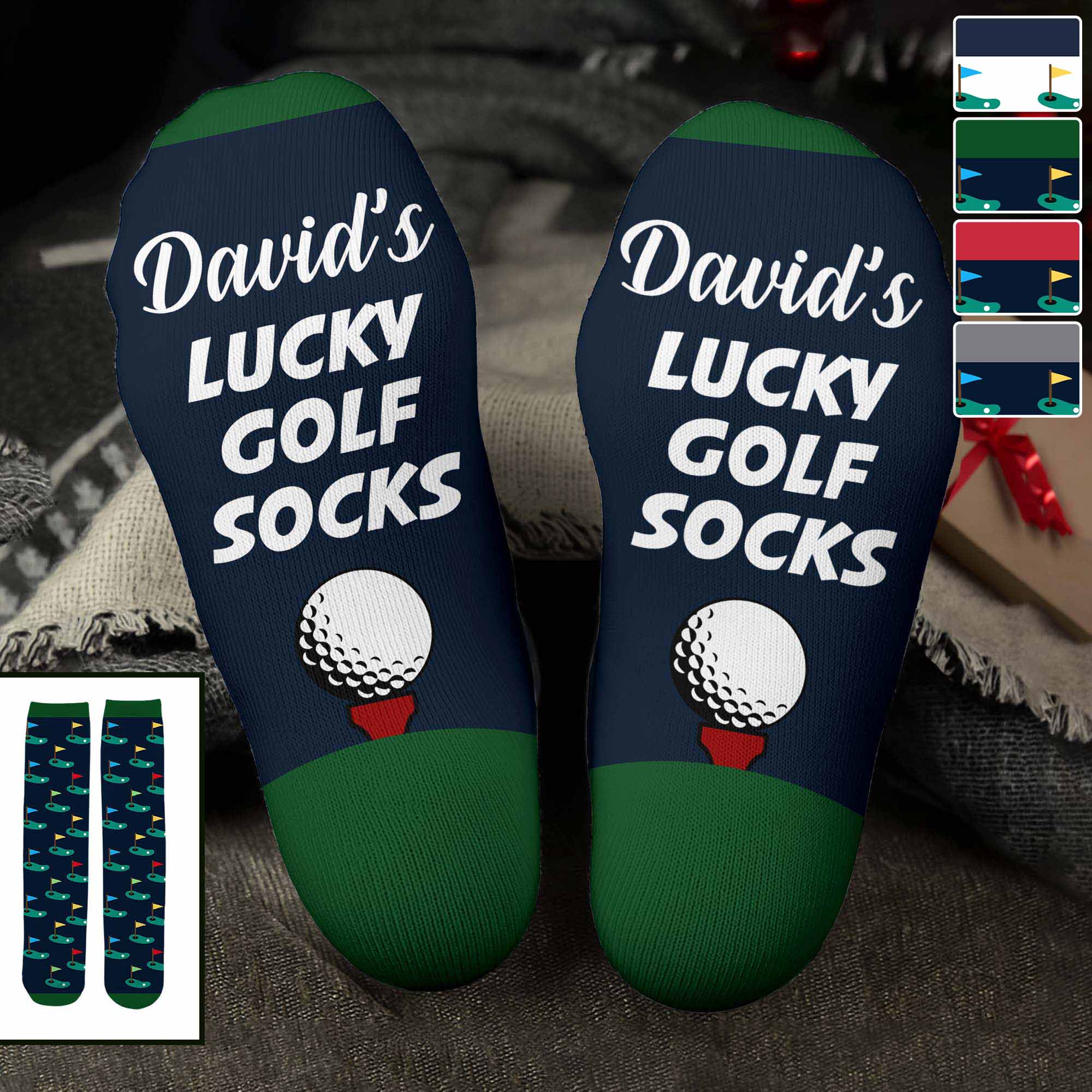 Personalized Golf Socks Custom Name Gift for Dad or Golfer