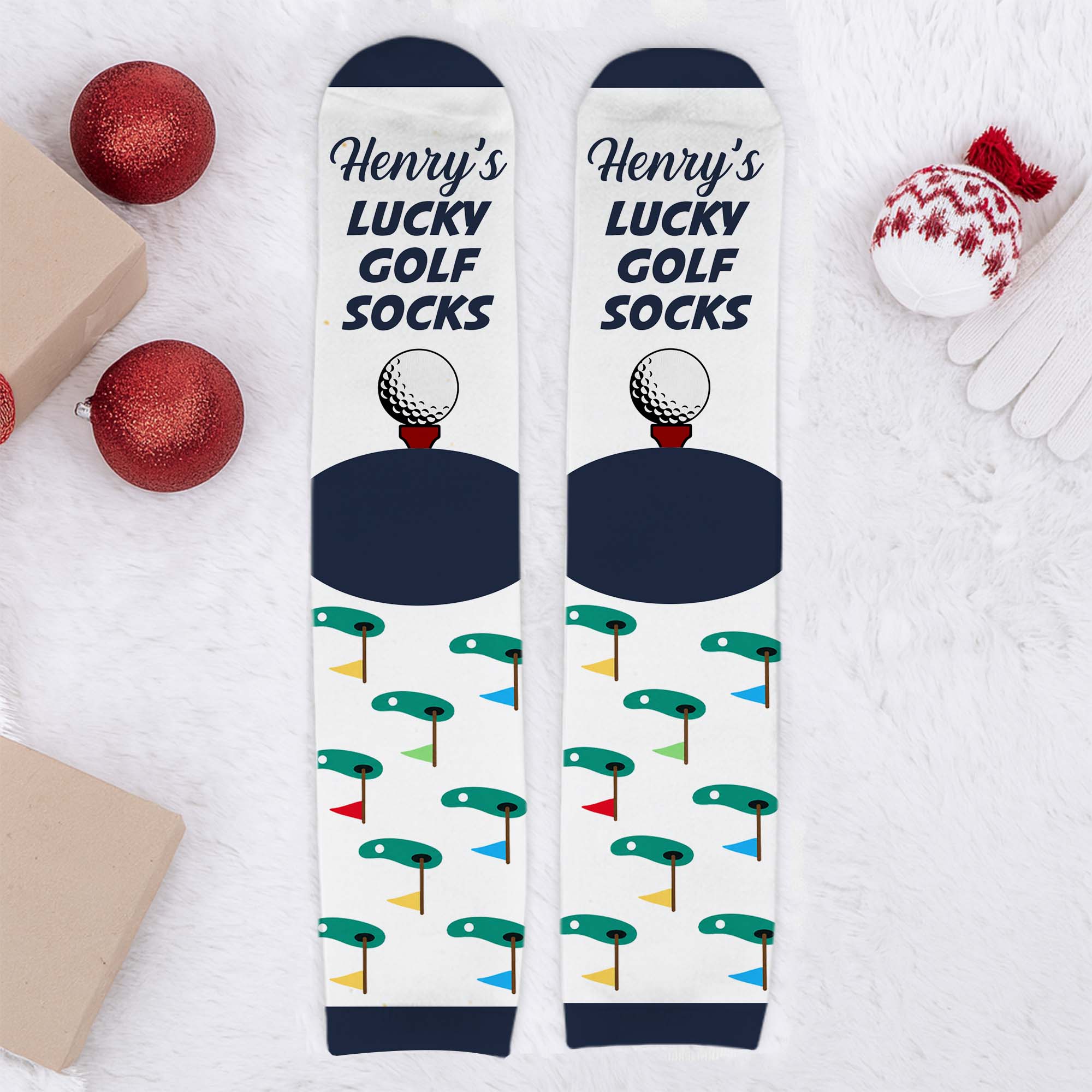 Personalized Golf Socks Custom Name Gift for Dad or Golfer
