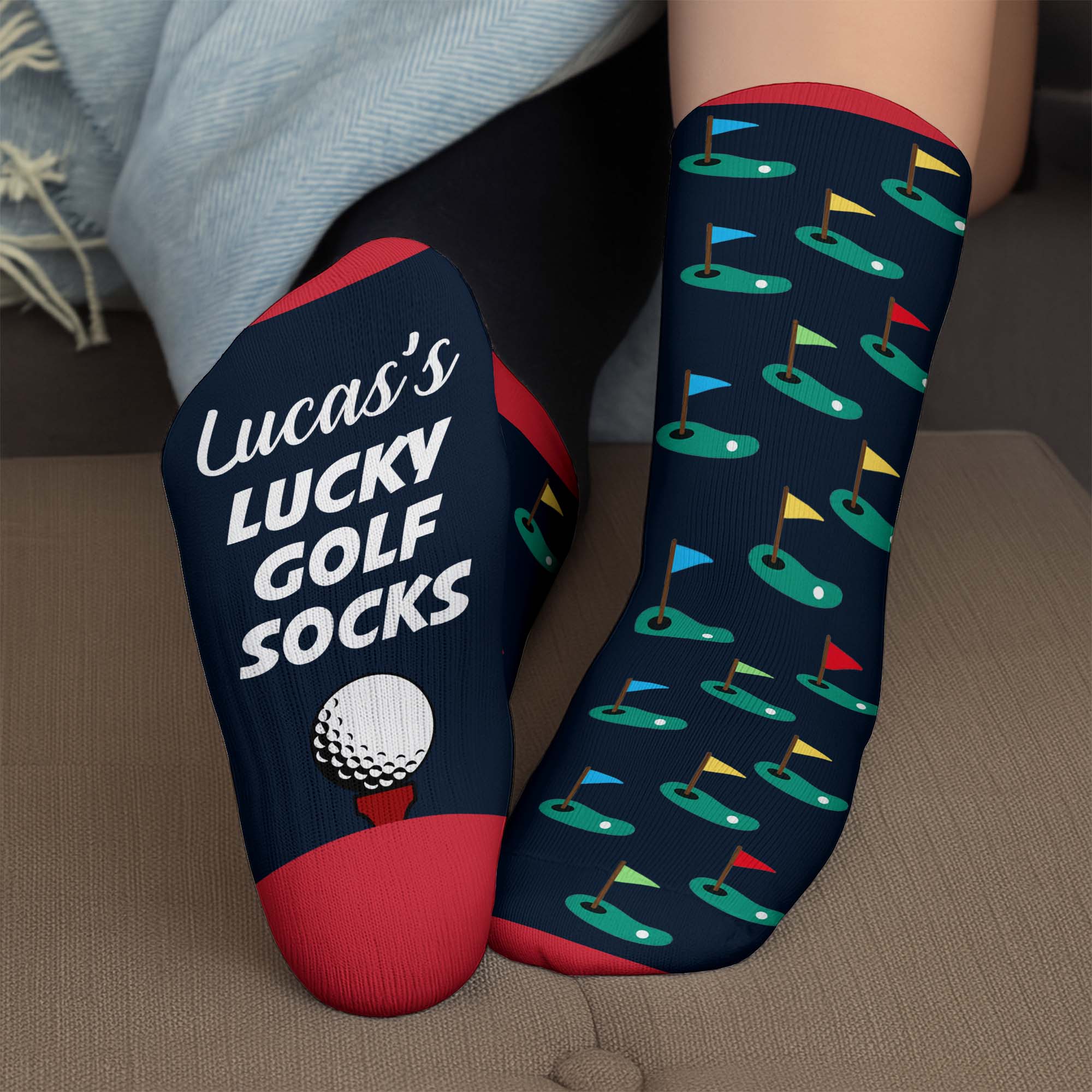 Personalized Golf Socks Custom Name Gift for Dad or Golfer