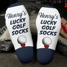 Load image into Gallery viewer, Personalized Golf Socks Custom Name Gift for Dad or Golfer
