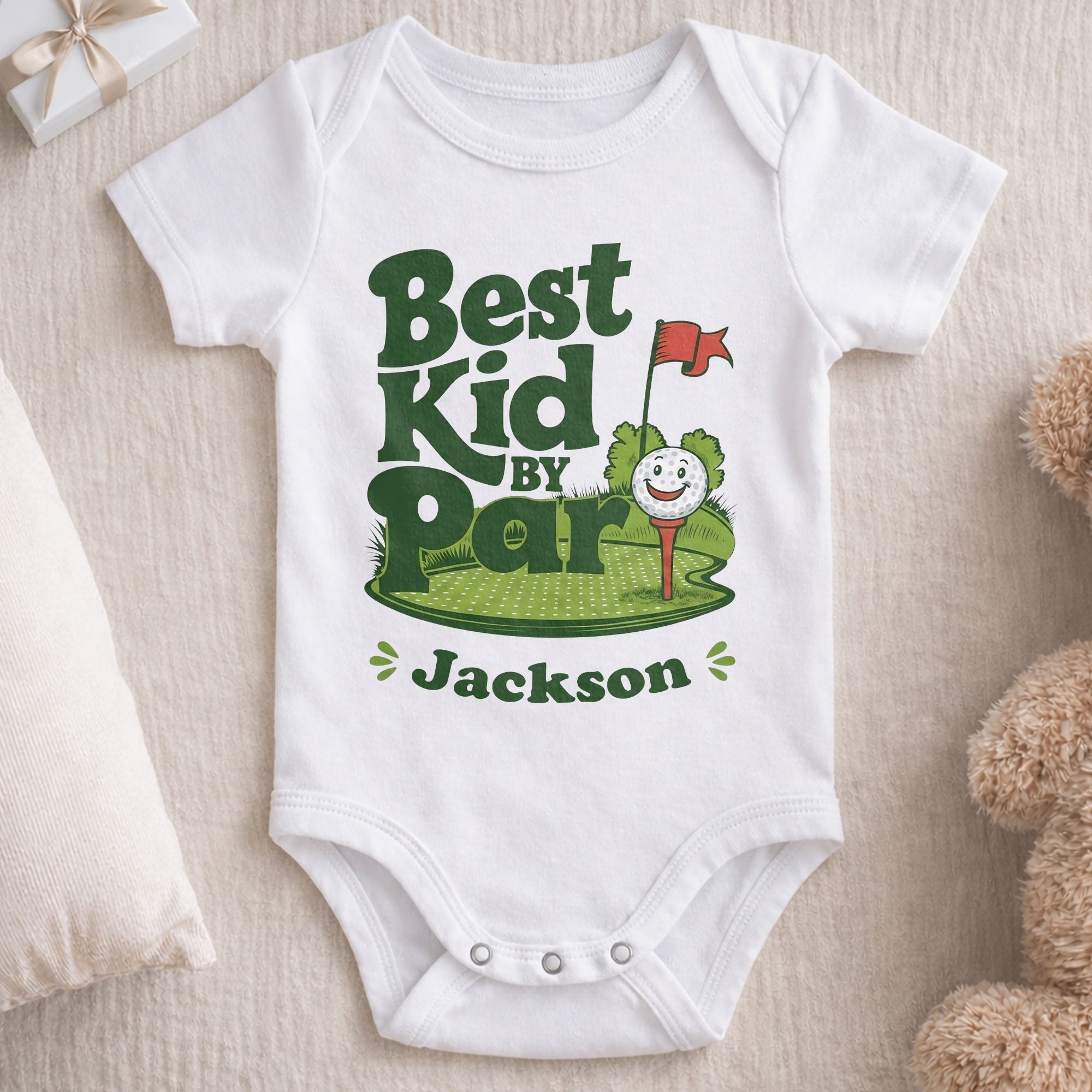 Personalized Custom Baby Onesie Best Kid By Par Gift for Golf Lovers