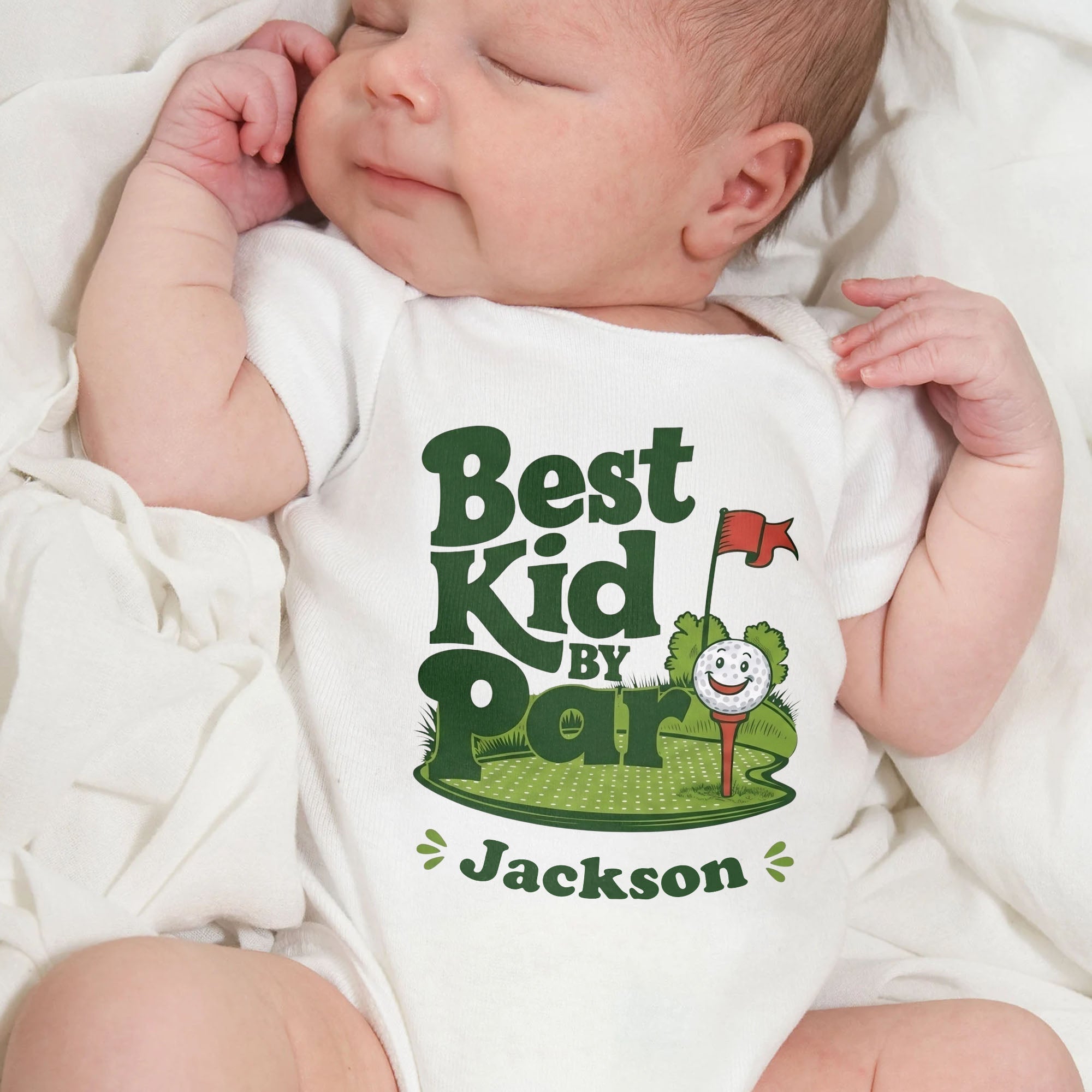 Personalized Custom Baby Onesie Best Kid By Par Gift for Golf Lovers
