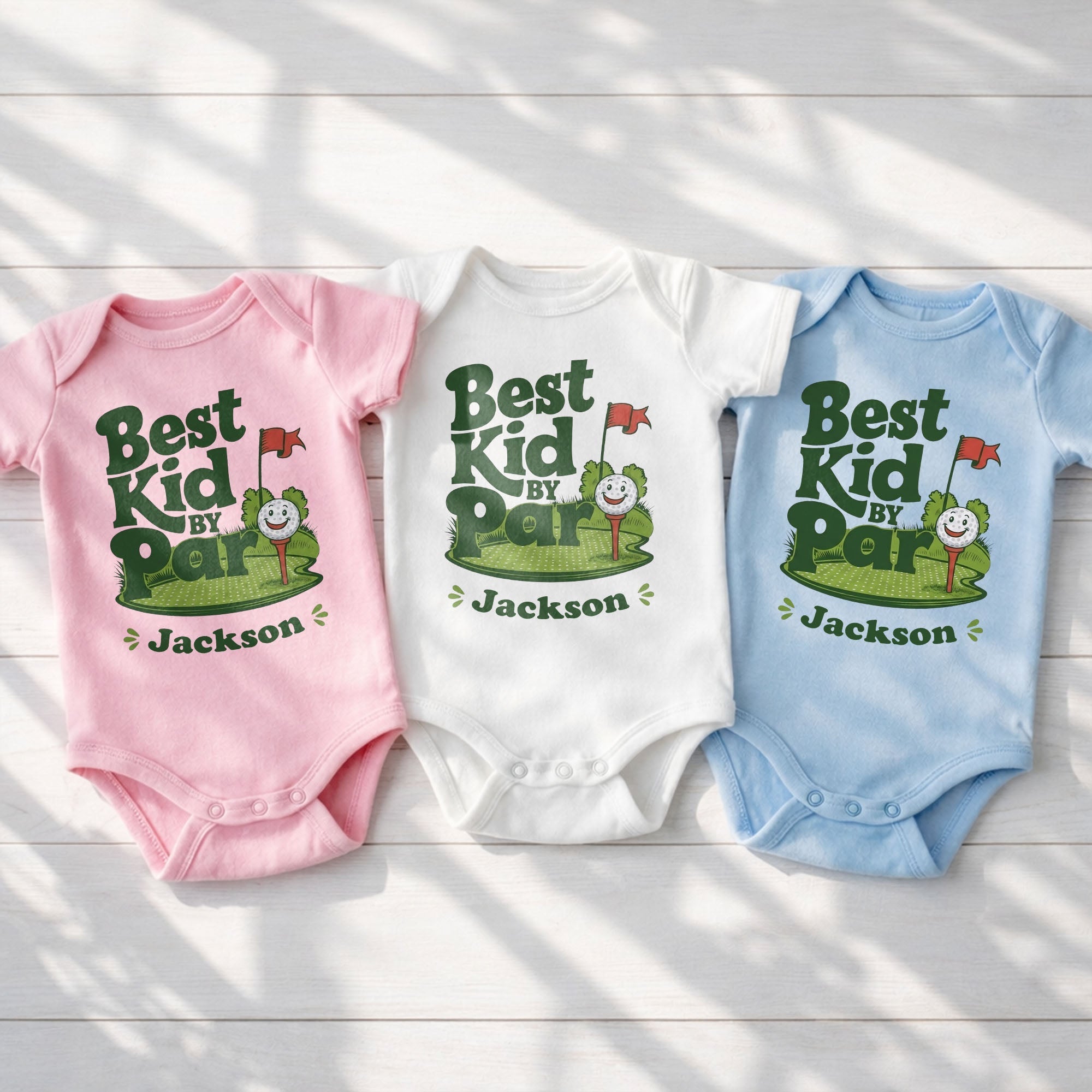 Personalized Custom Baby Onesie Best Kid By Par Gift for Golf Lovers