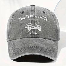 Load image into Gallery viewer, Personalized Washed Denim Cap Custom Name Gift for Golf Dad
