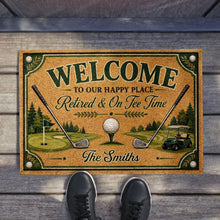 Load image into Gallery viewer, Personalized Golf Doormat Custom Family Name Gift for Him
