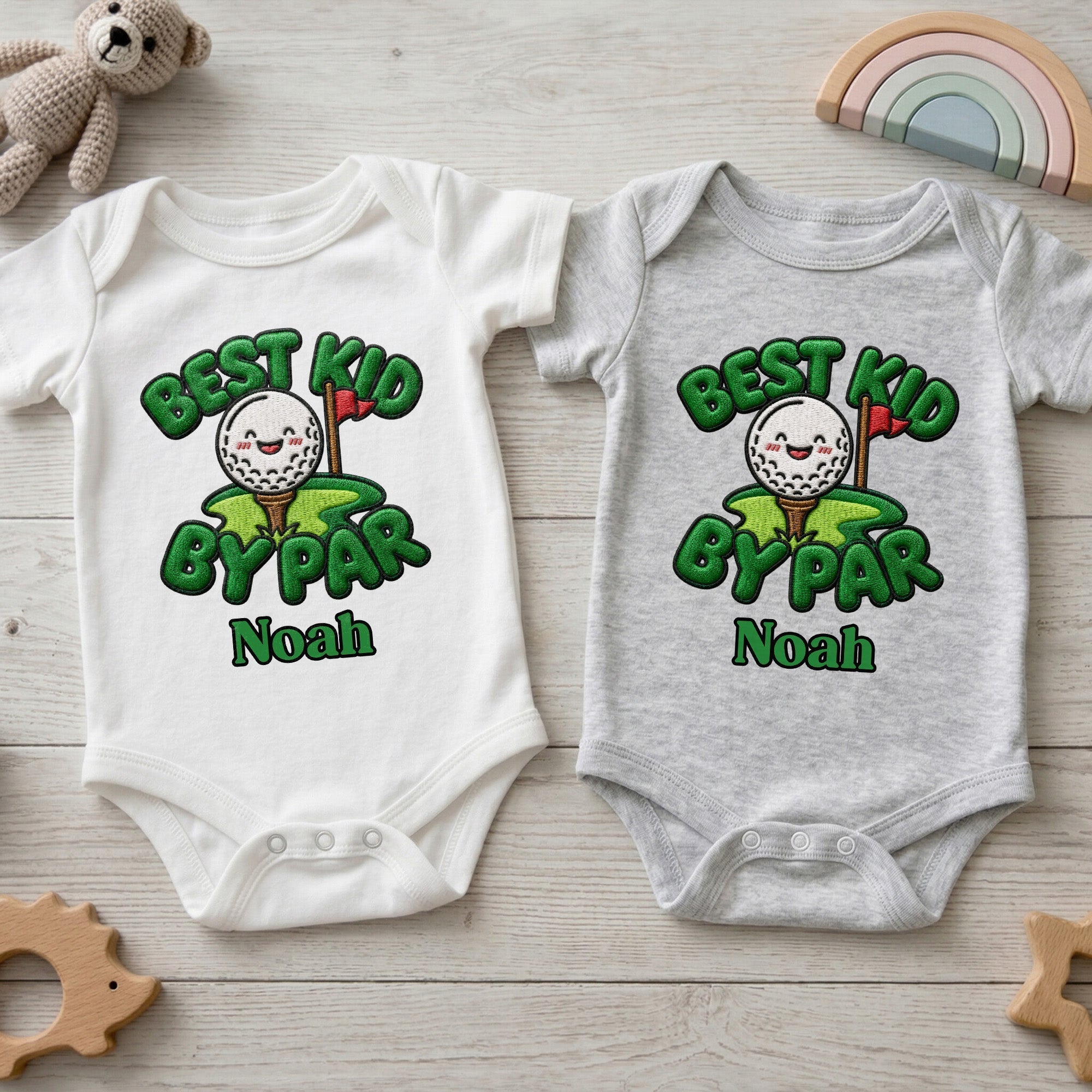 Personalized Baby Onesie Custom Name Golf Design Gift for Kids
