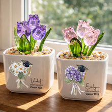 Load image into Gallery viewer, Personalized Custom Glass Tulips Graduation Gift for Her
