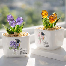 Load image into Gallery viewer, Personalized Custom Glass Tulips Graduation Gift for Her
