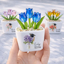 Load image into Gallery viewer, Personalized Custom Glass Tulips Graduation Gift for Her
