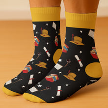 Load image into Gallery viewer, Personalized Graduation Crew Socks Custom Name Gift for Her
