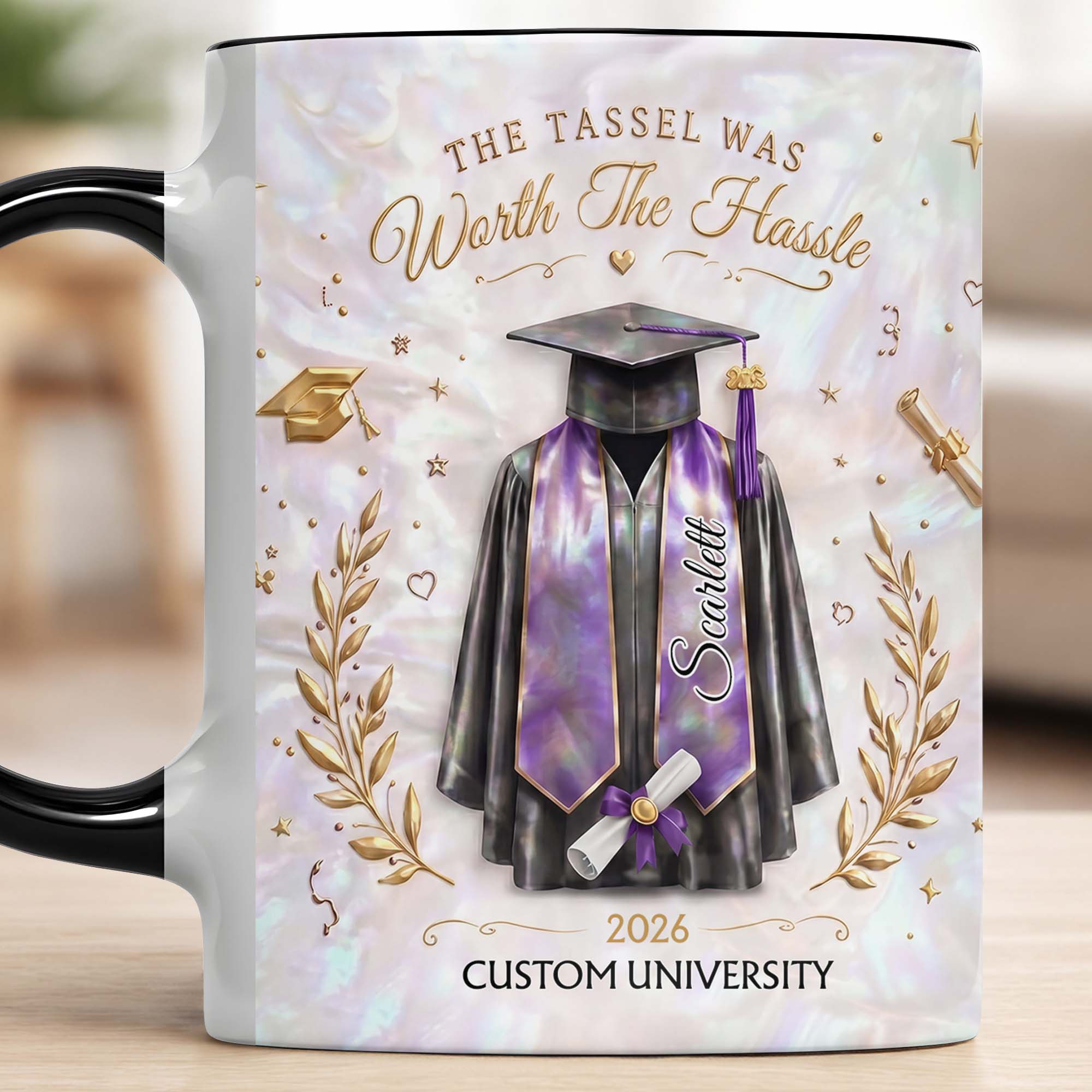 Personalized Graduation Accent Mug Custom Name Gift for Graduate