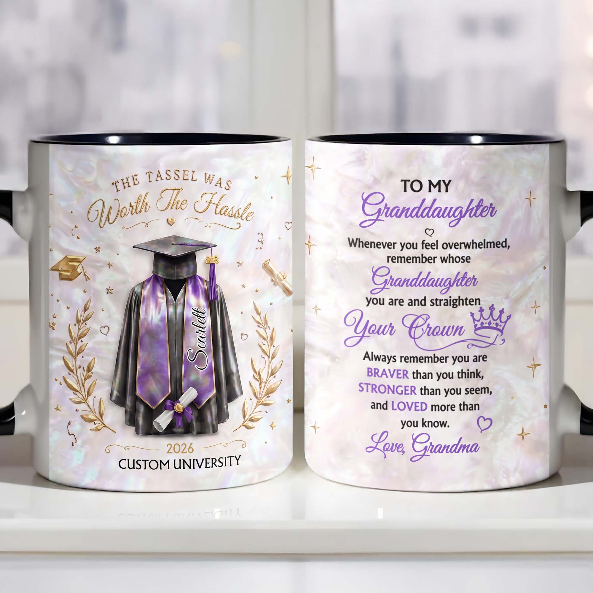 Personalized Graduation Accent Mug Custom Name Gift for Graduate