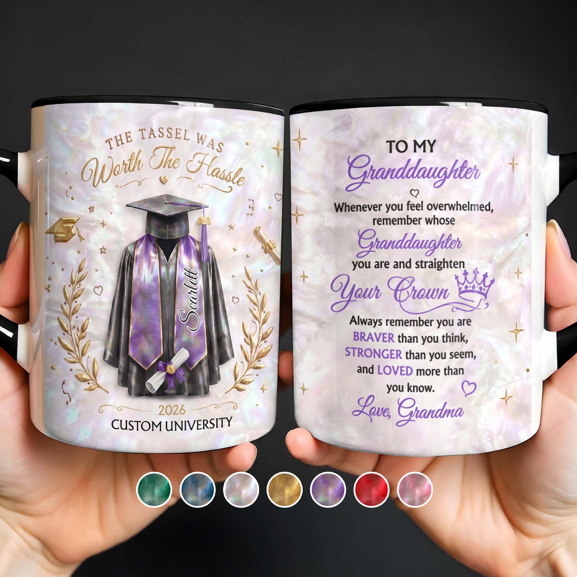 Personalized Graduation Accent Mug Custom Name Gift for Graduate