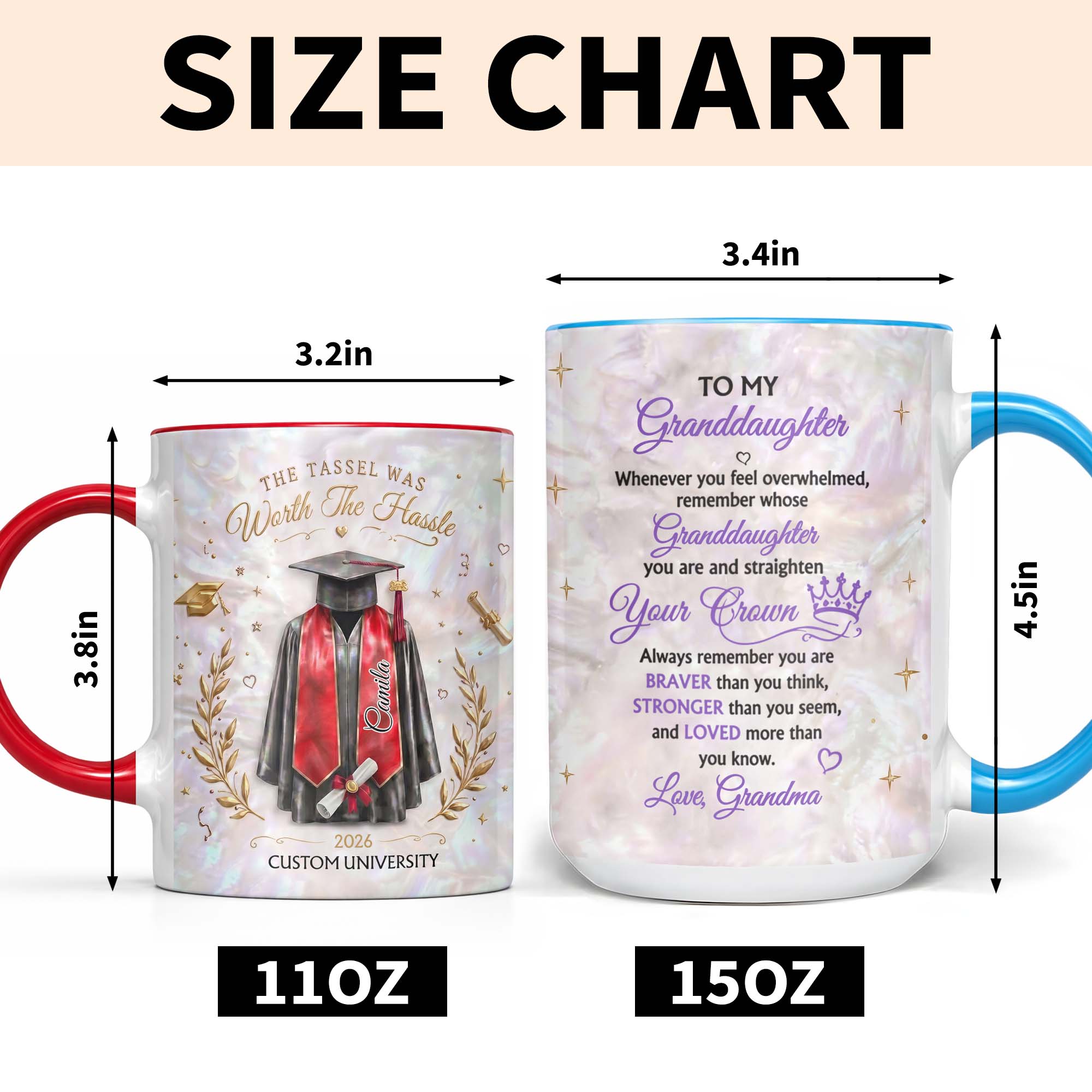 Personalized Graduation Accent Mug Custom Name Gift for Graduate