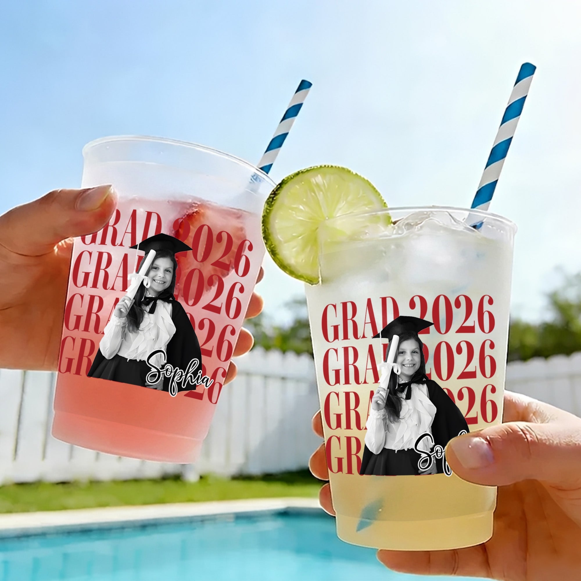 Personalized Frosted Graduation Cups Custom Photo Gift for Grad