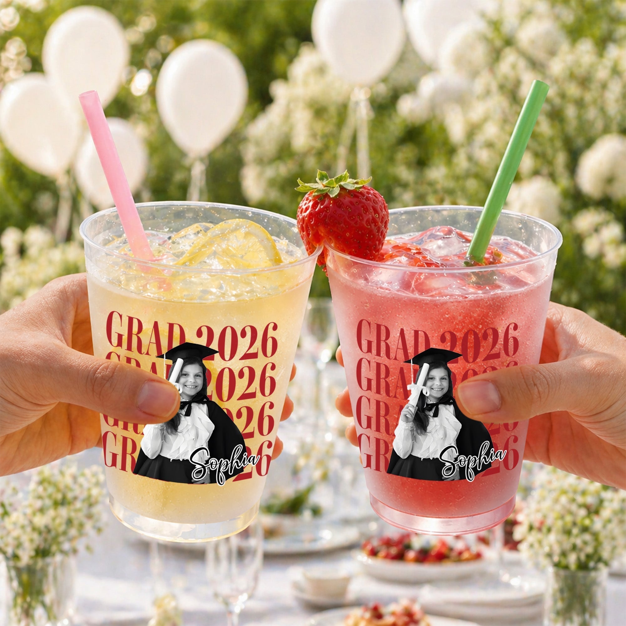 Personalized Frosted Graduation Cups Custom Photo Gift for Grad