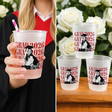 Load image into Gallery viewer, Personalized Frosted Graduation Cups Custom Photo Gift for Grad
