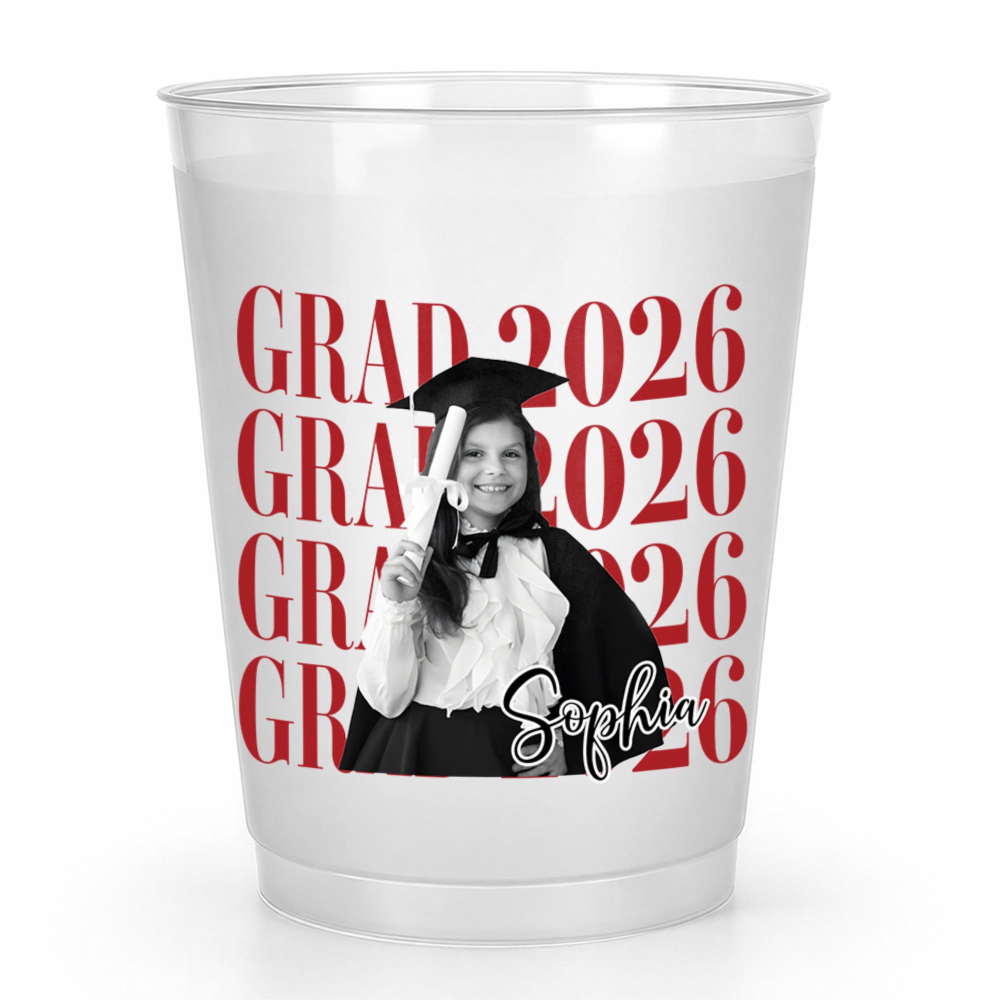 Personalized Frosted Graduation Cups Custom Photo Gift for Grad