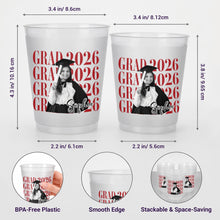 Load image into Gallery viewer, Personalized Frosted Graduation Cups Custom Photo Gift for Grad
