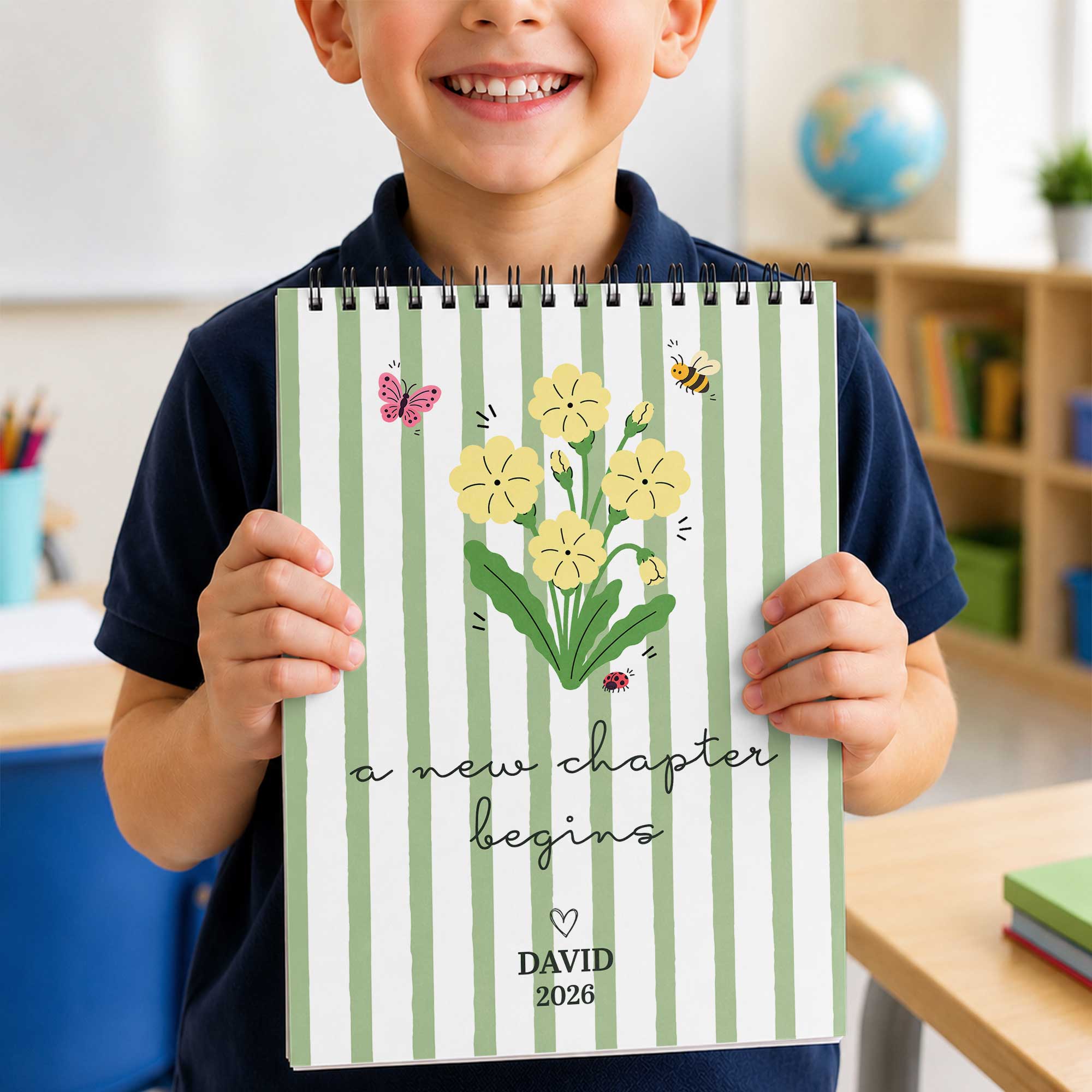 Personalized Birth Month Flowers Sketch Book Custom Art Gift for Graduates