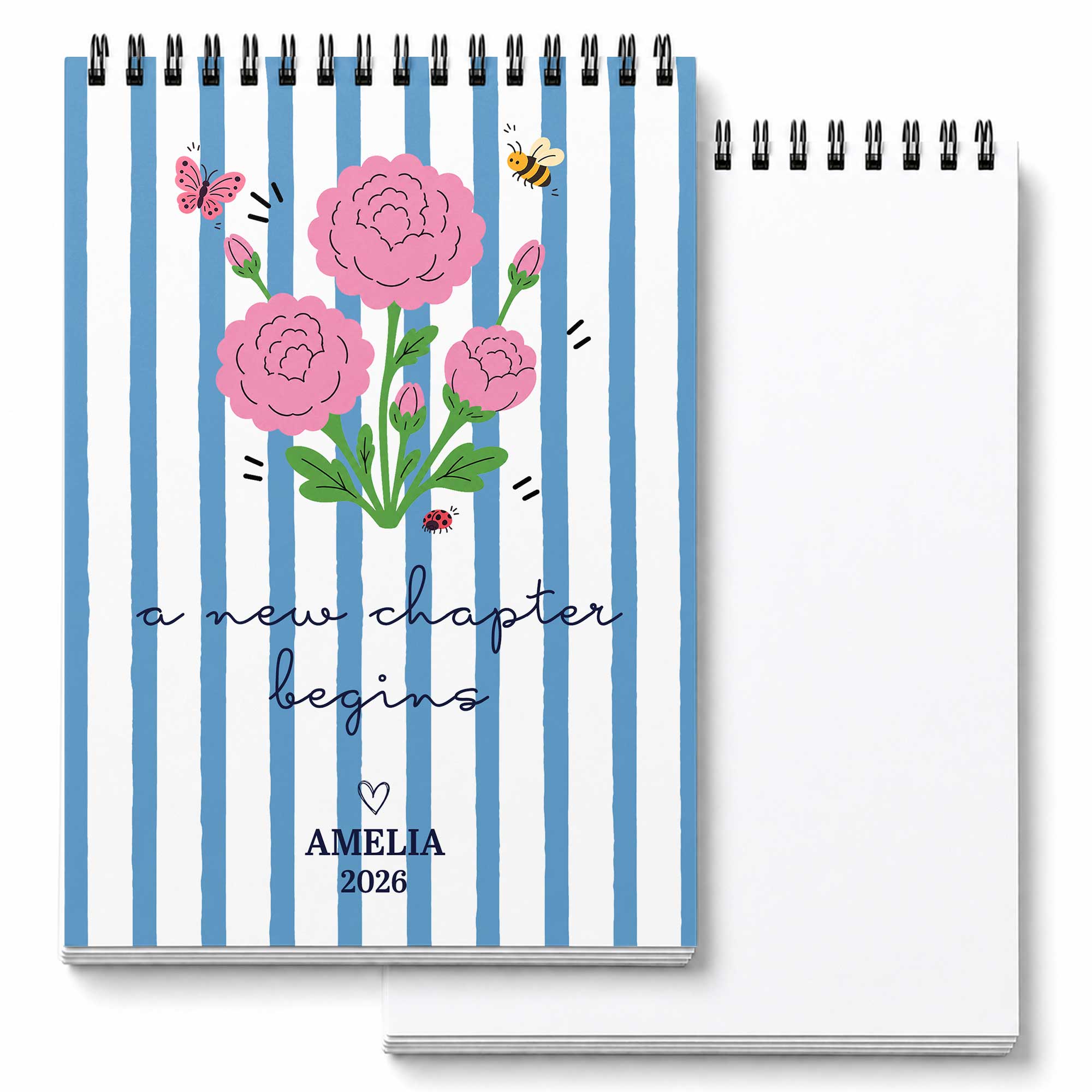Personalized Birth Month Flowers Sketch Book Custom Art Gift for Graduates