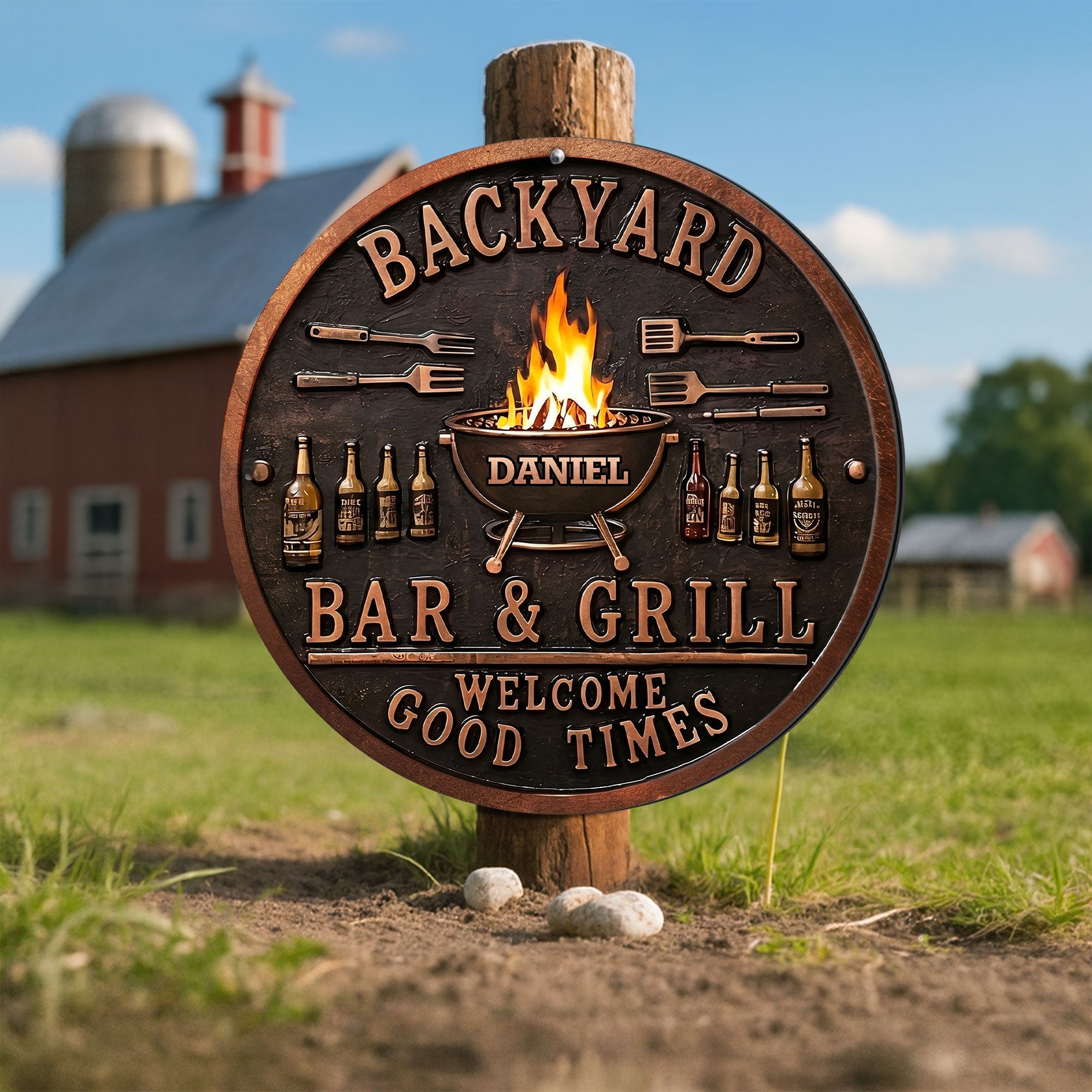 Personalized Metal Sign Custom Name Bar Grill Décor Gift