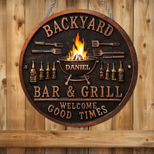 Load image into Gallery viewer, Personalized Metal Sign Custom Name Bar Grill Décor Gift
