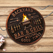 Load image into Gallery viewer, Personalized Metal Sign Custom Name Bar Grill Décor Gift
