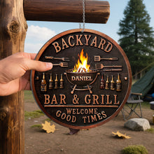 Load image into Gallery viewer, Personalized Metal Sign Custom Name Bar Grill Décor Gift
