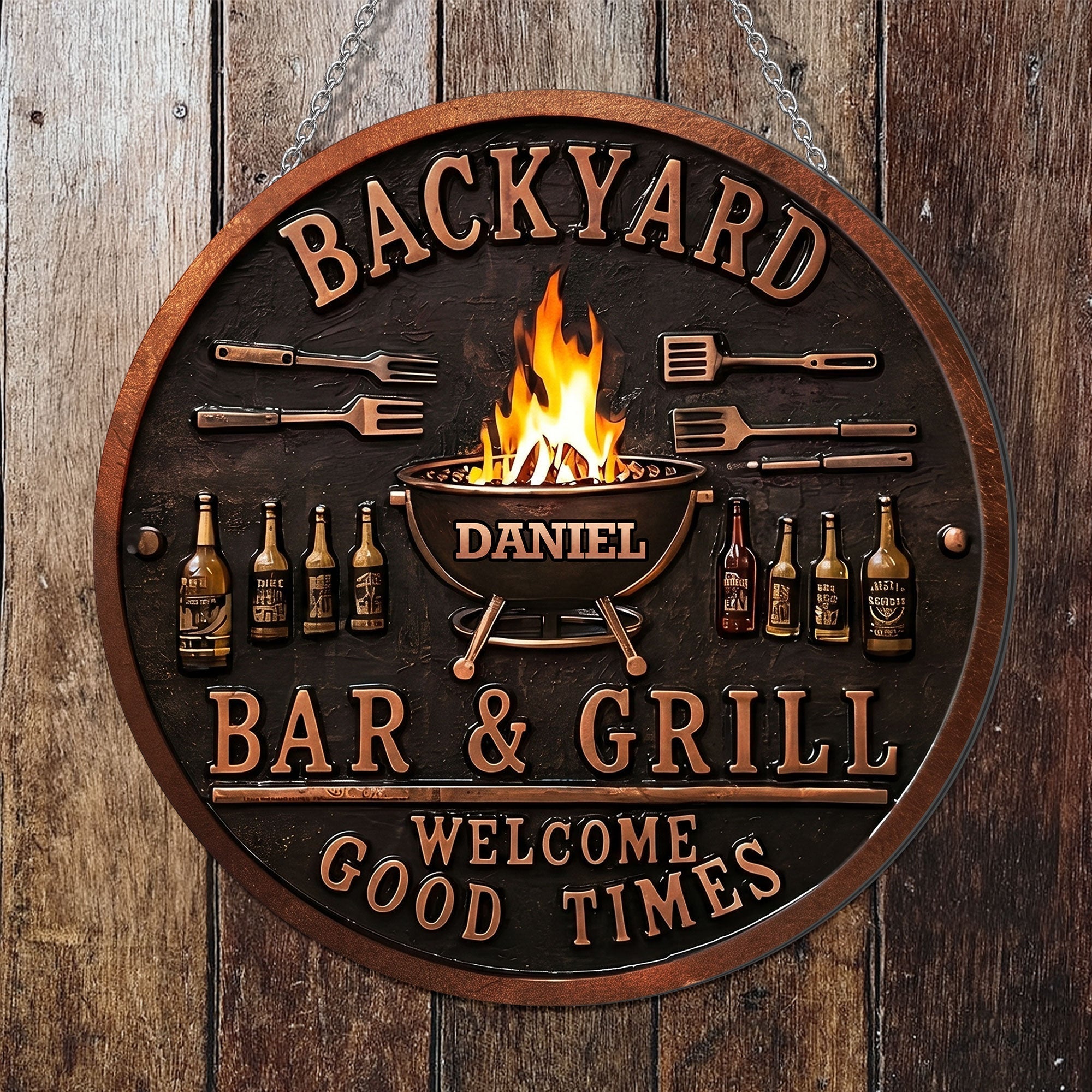 Personalized Metal Sign Custom Name Bar Grill Décor Gift