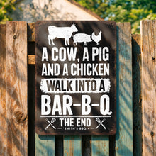 Load image into Gallery viewer, Personalized BBQ Metal Sign Custom Name Gift for Dad
