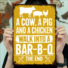 Load image into Gallery viewer, Personalized BBQ Metal Sign Custom Name Gift for Dad
