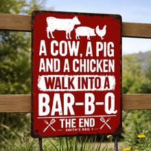 Load image into Gallery viewer, Personalized BBQ Metal Sign Custom Name Gift for Dad

