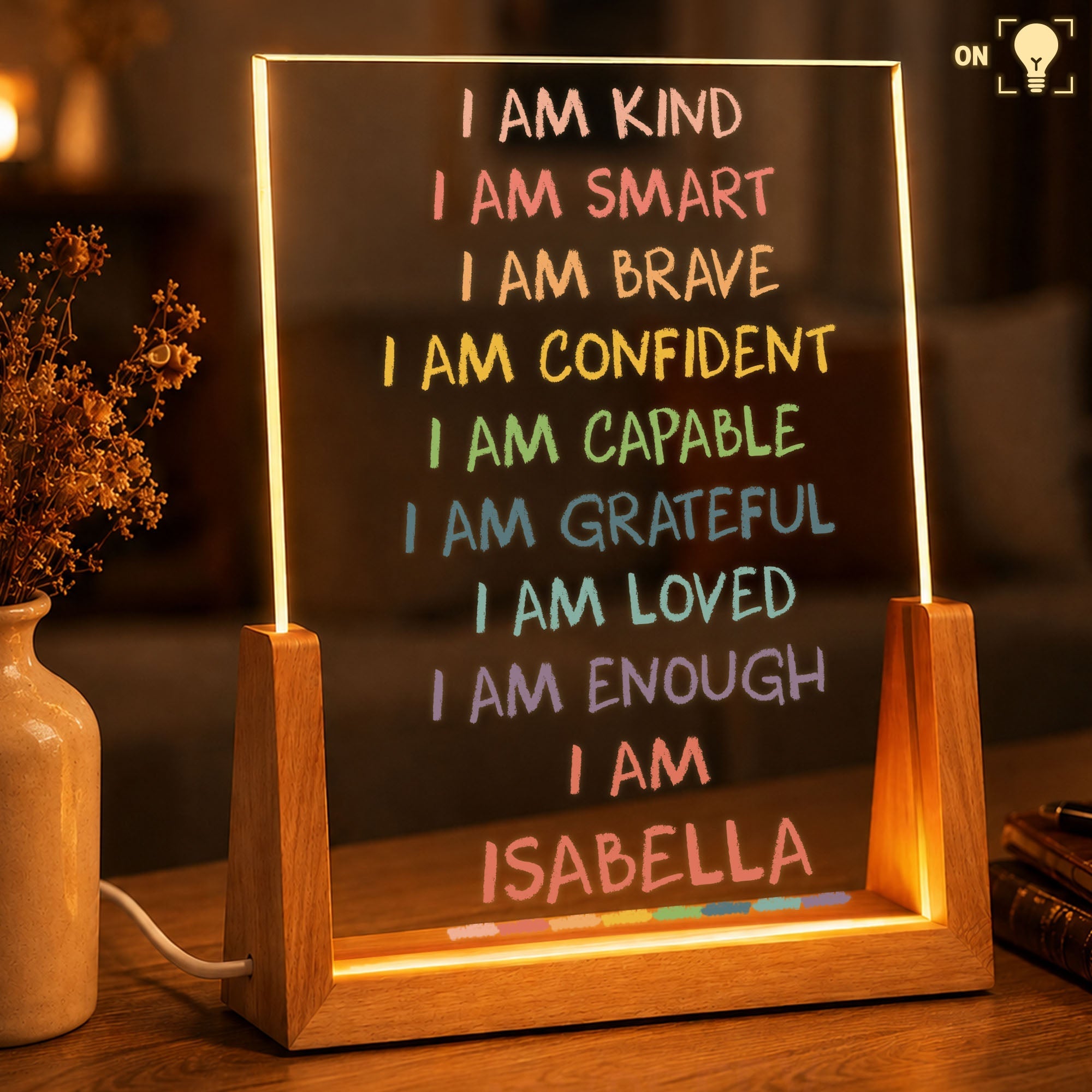 Personalized Acrylic Night Light Custom Name for Kids Gift