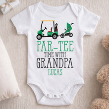 Load image into Gallery viewer, Personalized Golf Cart Baby Onesie Custom Gift for Grandpa
