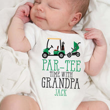 Load image into Gallery viewer, Personalized Golf Cart Baby Onesie Custom Gift for Grandpa
