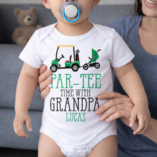 Load image into Gallery viewer, Personalized Golf Cart Baby Onesie Custom Gift for Grandpa
