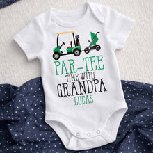 Load image into Gallery viewer, Personalized Golf Cart Baby Onesie Custom Gift for Grandpa

