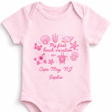 Load image into Gallery viewer, Personalized Baby Onesie My First Beach Vacation Custom Gift
