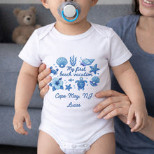 Load image into Gallery viewer, Personalized Baby Onesie My First Beach Vacation Custom Gift
