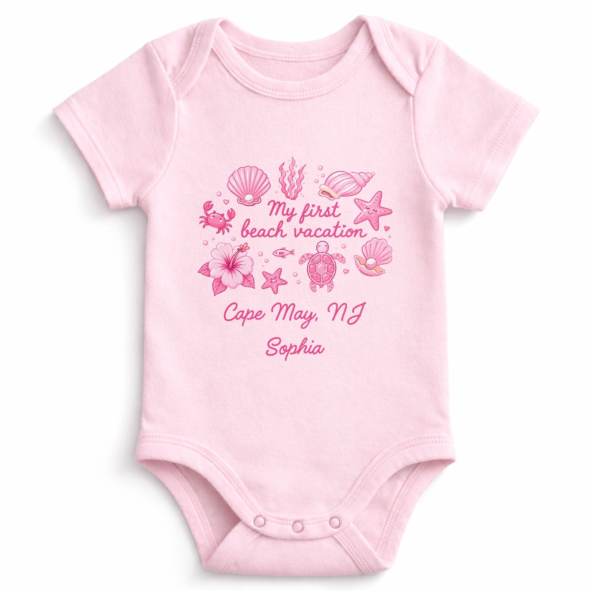 Personalized Baby Onesie My First Beach Vacation Custom Gift