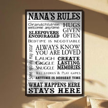 Load image into Gallery viewer, Personalized Family Rules Poster Custom Gift for Grandma
