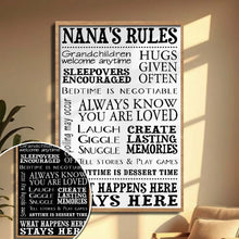 Load image into Gallery viewer, Personalized Family Rules Poster Custom Gift for Grandma

