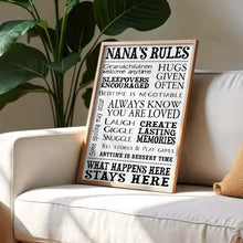 Load image into Gallery viewer, Personalized Family Rules Poster Custom Gift for Grandma
