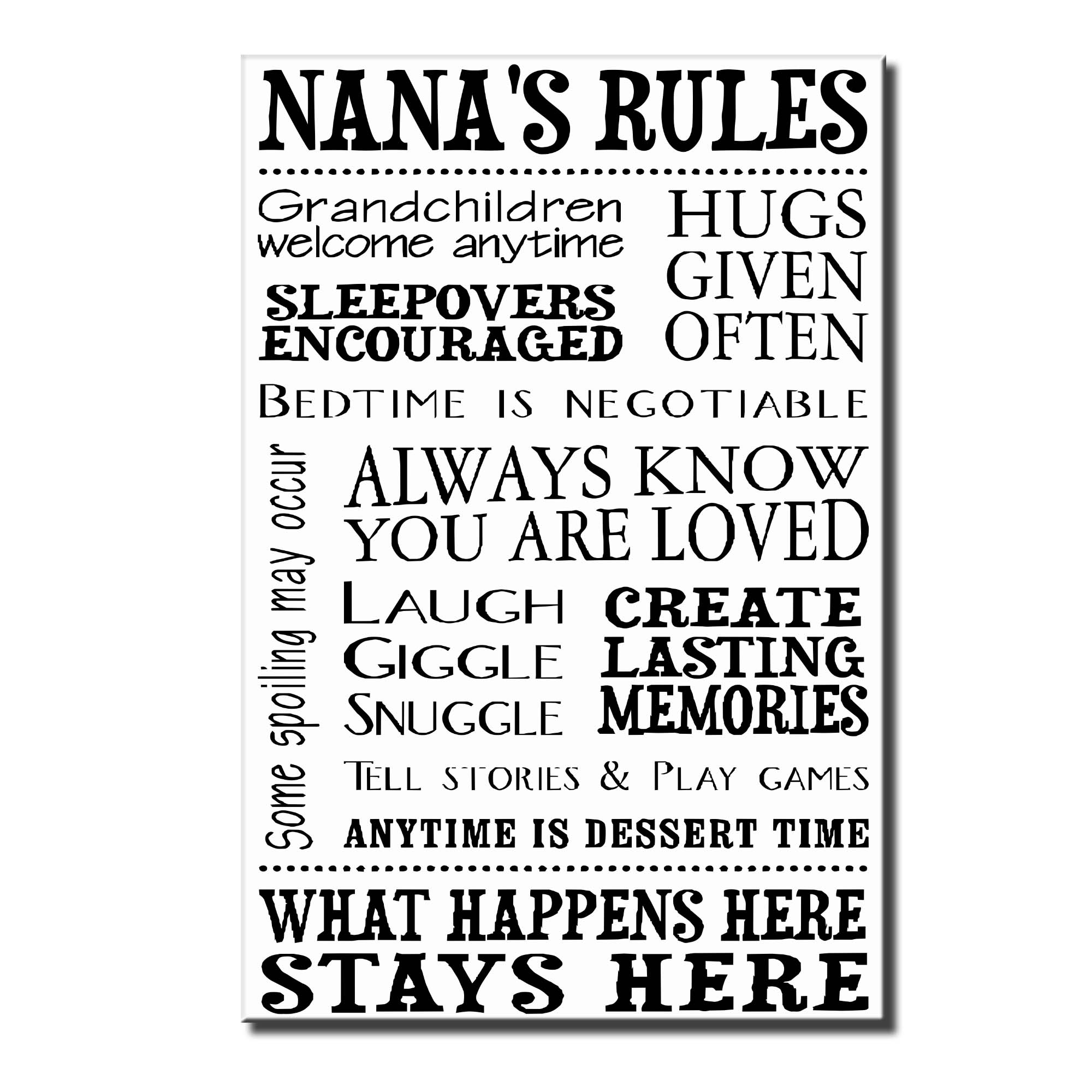 Personalized Family Rules Poster Custom Gift for Grandma