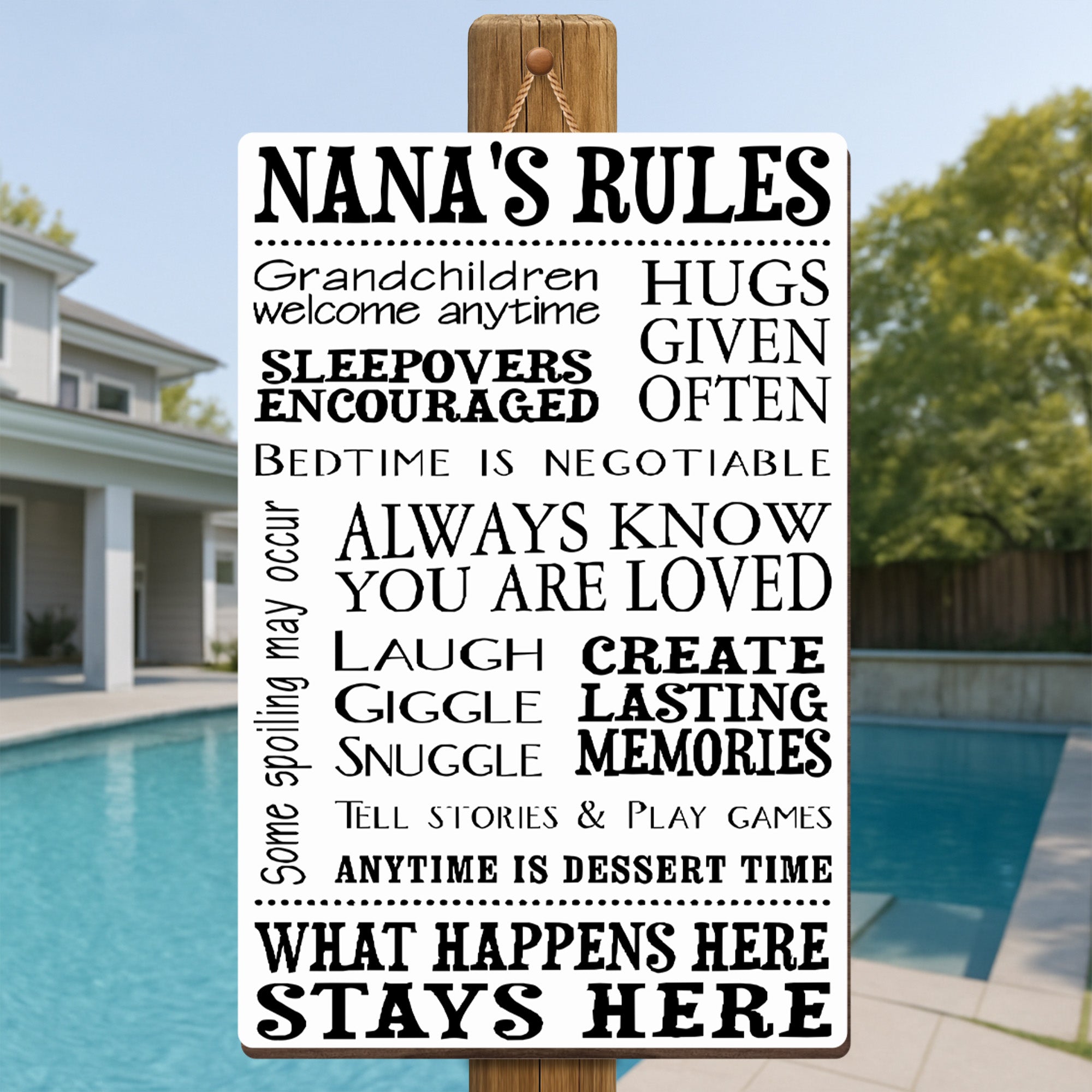 Personalized Wood Sign Custom Shape for Grandma Family Decor