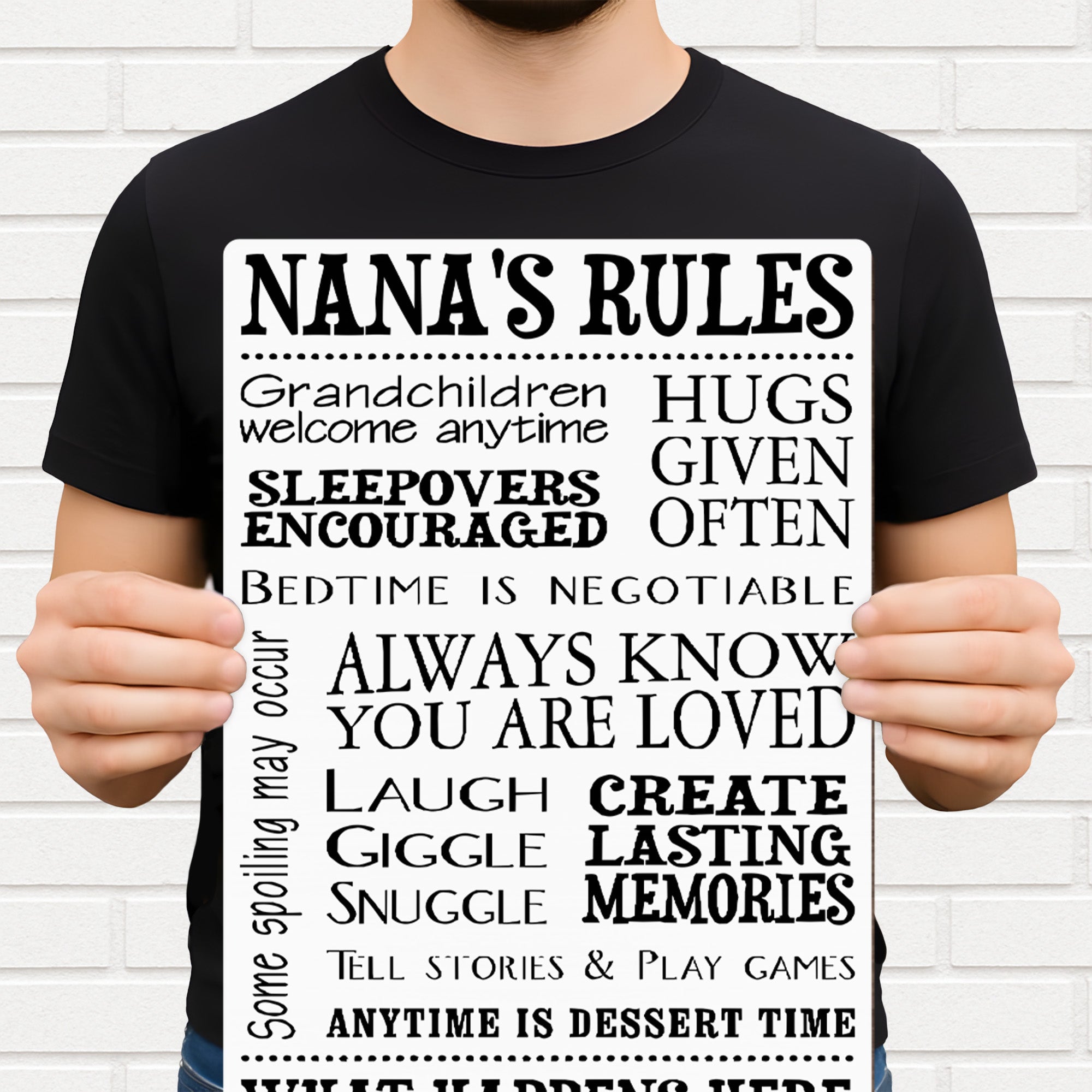Personalized Wood Sign Custom Shape for Grandma Family Decor