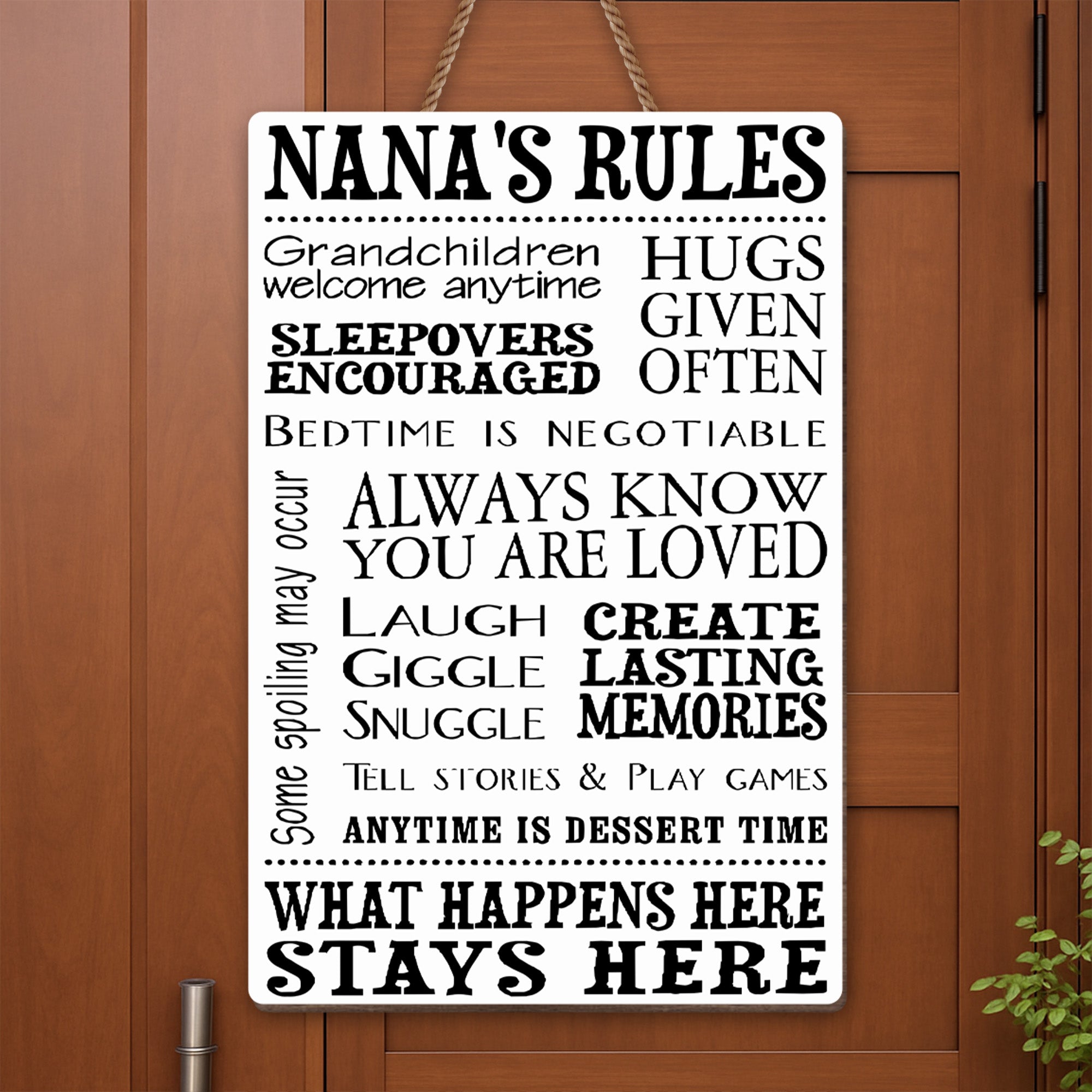 Personalized Wood Sign Custom Shape for Grandma Family Decor