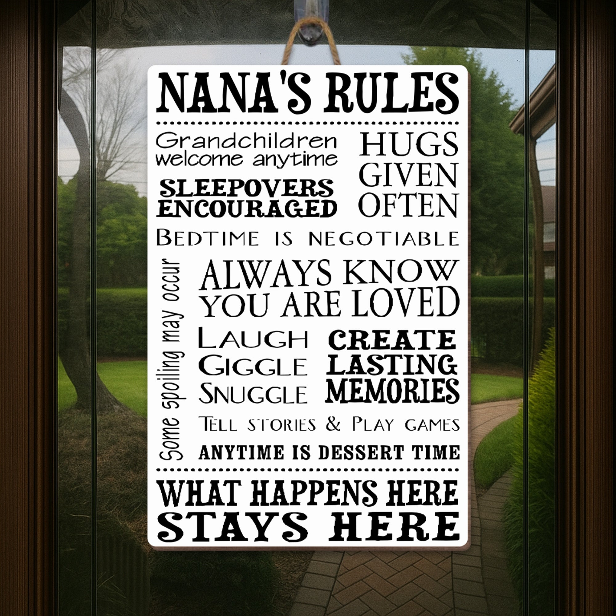 Personalized Wood Sign Custom Shape for Grandma Family Decor